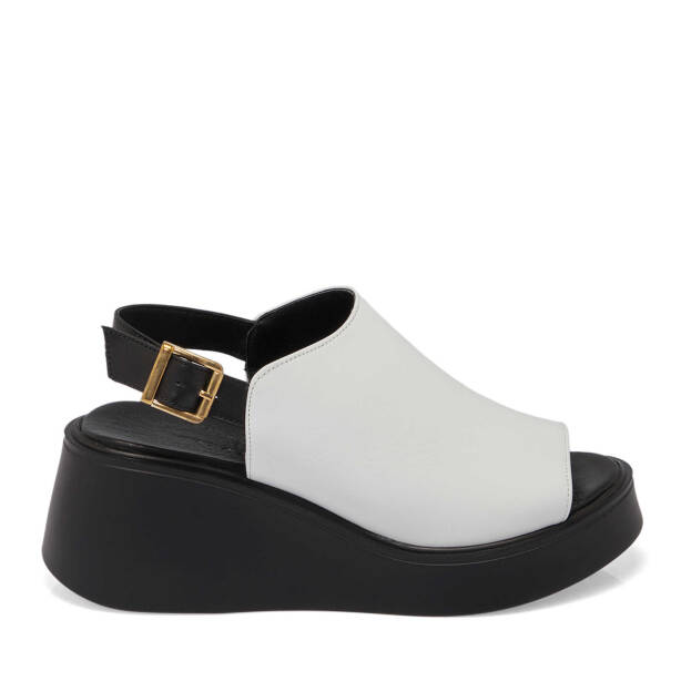 Beyaz Hakiki Deri Kadın Sandalet - K25Y1SN67890-A26 