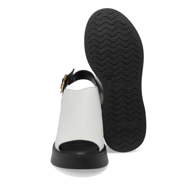 Beyaz Hakiki Deri Kadın Sandalet - K25Y1SN67890-A26 - 4