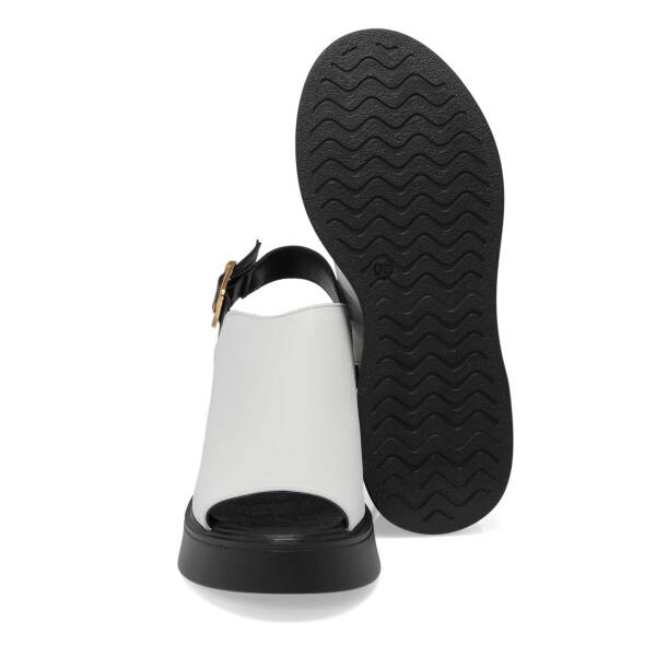 Beyaz Hakiki Deri Kadın Sandalet - K25Y1SN67890-A26 - 4
