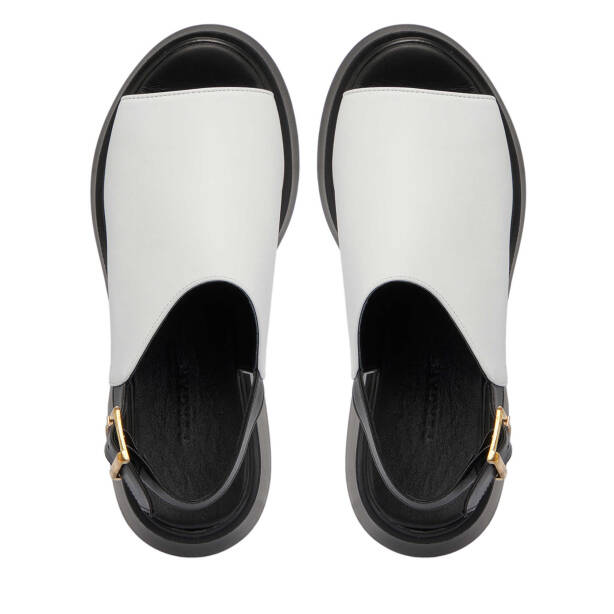 Beyaz Hakiki Deri Kadın Sandalet - K25Y1SN67890-A26 - 5