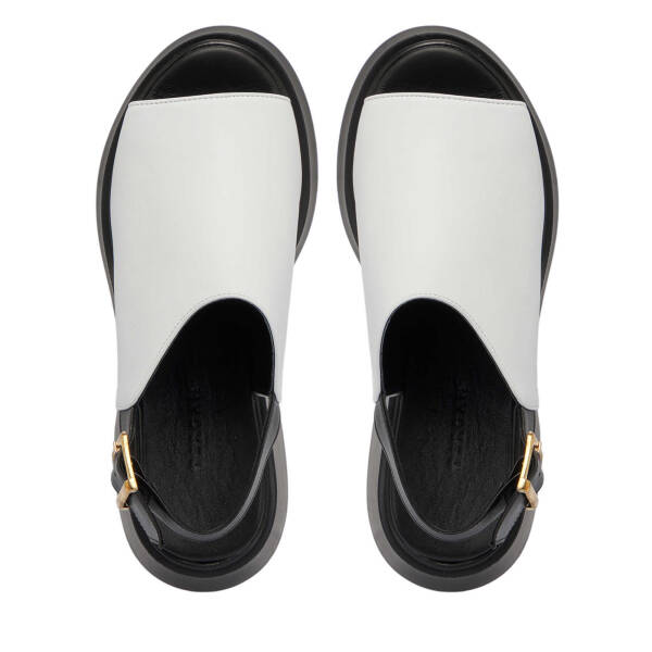 Beyaz Hakiki Deri Kadın Sandalet - K25Y1SN67890-A26 - 5