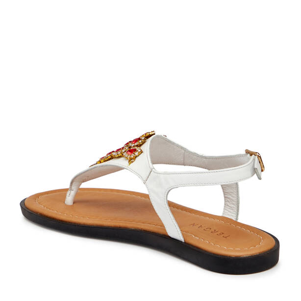 Beyaz Hakiki Deri Kadın Sandalet - K25Y1SN68218-U8S - 3