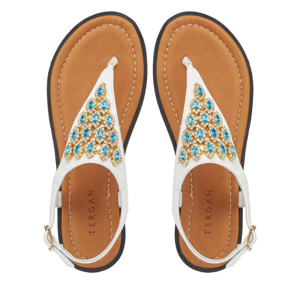 Beyaz Hakiki Deri Kadın Sandalet - K25Y1SN68218-U9Q - 5