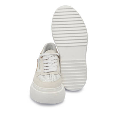  Beyaz Deri Kadın Sneaker - K24I1AY67134-A26 - 4