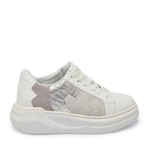 Beyaz Hakiki Deri Kadın Sneaker - K24I1AY67306-A26 - 1