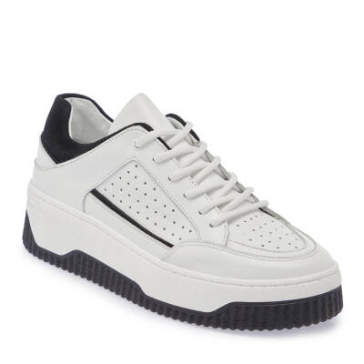  Beyaz Deri Kadın Sneaker - K24I1AY67308-C52 - 1