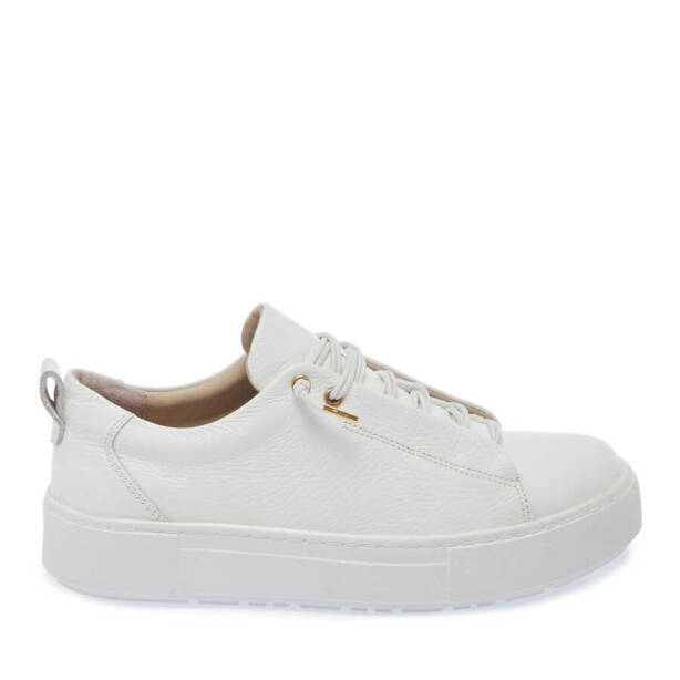 Beyaz Hakiki Deri Kadın Sneaker - K24I1AY67449-B69 - 1