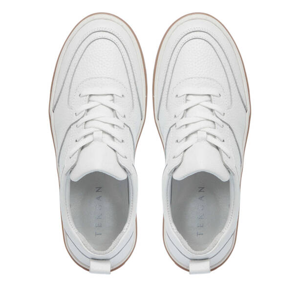 Beyaz Hakiki Deri Kadın Sneaker - K25I1AY67826-B69 - 5