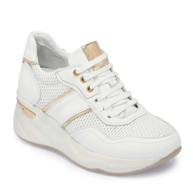 Beyaz Hakiki Deri Kadın Sneaker - K25I1AY67944-B64 - 2