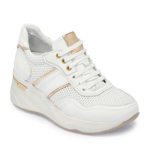 Beyaz Hakiki Deri Kadın Sneaker - K25I1AY67944-B64 - 2