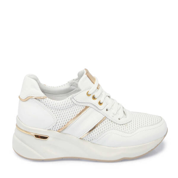 Beyaz Hakiki Deri Kadın Sneaker - K25I1AY67944-B64 - 1