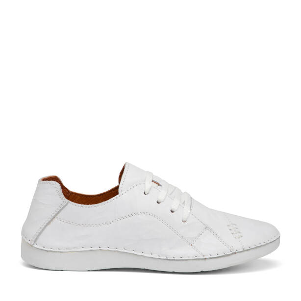 Beyaz Hakiki Deri Kadın Sneaker - K25I1AY68013-A26 - 1