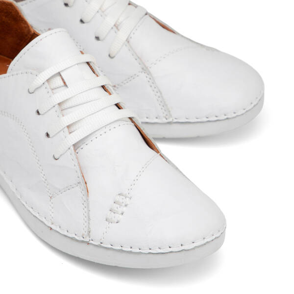 Beyaz Hakiki Deri Kadın Sneaker - K25I1AY68013-A26 - 3