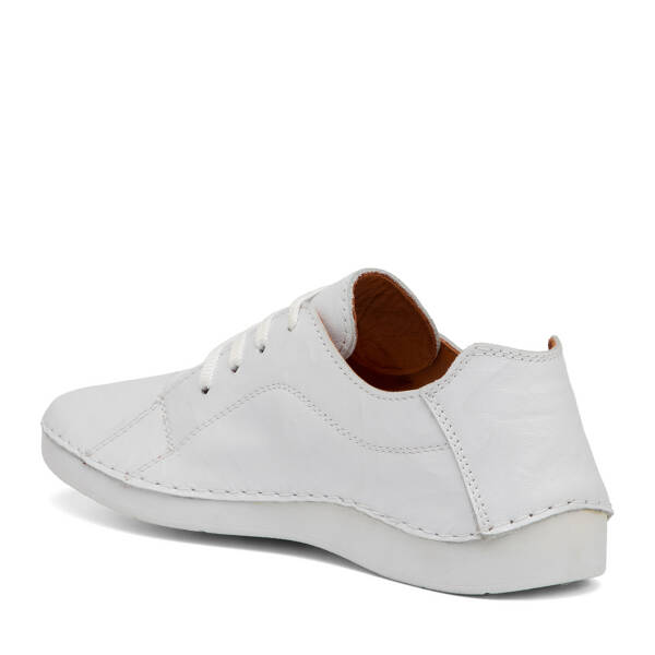 Beyaz Hakiki Deri Kadın Sneaker - K25I1AY68013-A26 - 4