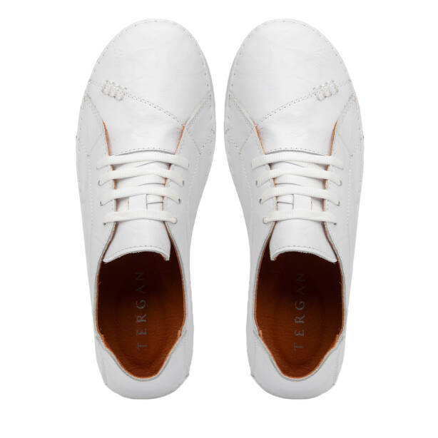 Beyaz Hakiki Deri Kadın Sneaker - K25I1AY68013-A26 - 5