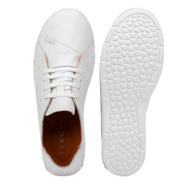 Beyaz Hakiki Deri Kadın Sneaker - K25I1AY68013-A26 - 6