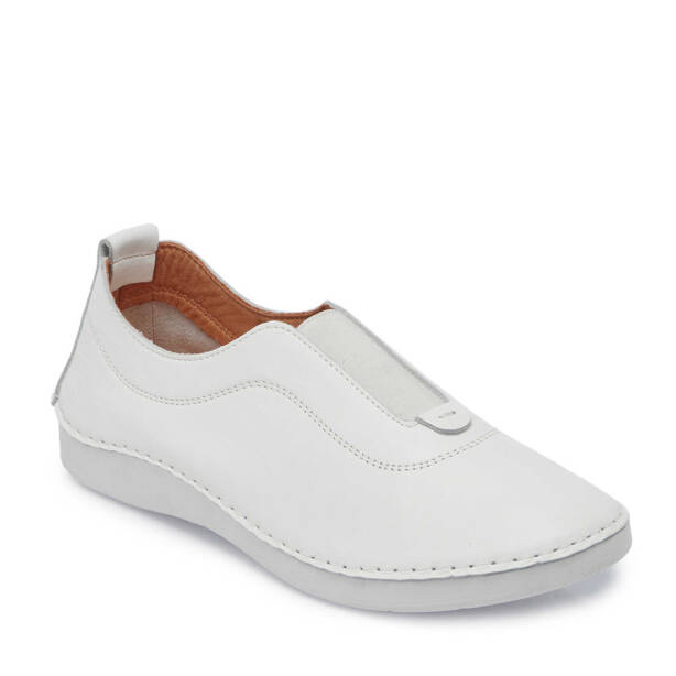 Beyaz Hakiki Deri Kadın Sneaker - K25I1AY68014-A26 - 2