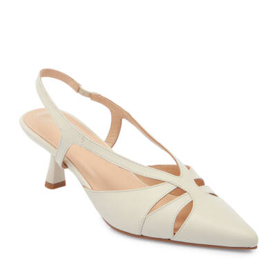 Beyaz Deri Kadın Stiletto - K25Y1AY67804-N3O 
