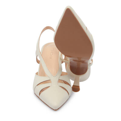 Beyaz Deri Kadın Stiletto - K25Y1AY67804-N3O - 4