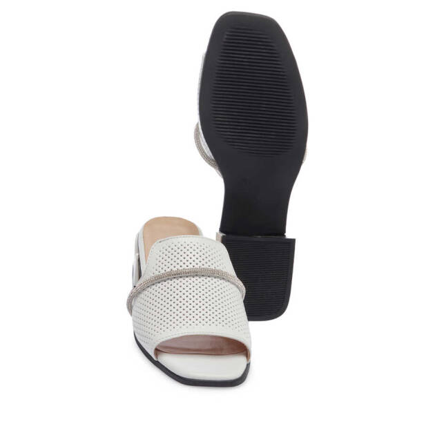 Beyaz Deri Kadın Terlik - K24Y1TR67110-A26 - 4