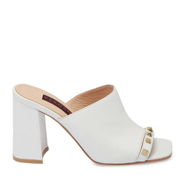 Beyaz Deri Kadın Terlik - K24Y1TR67254-A26 - 3