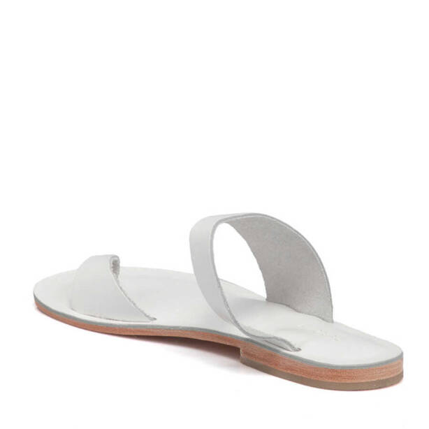 Beyaz Hakiki Deri Kadın Terlik - K24Y1TR67444-A26 - 3