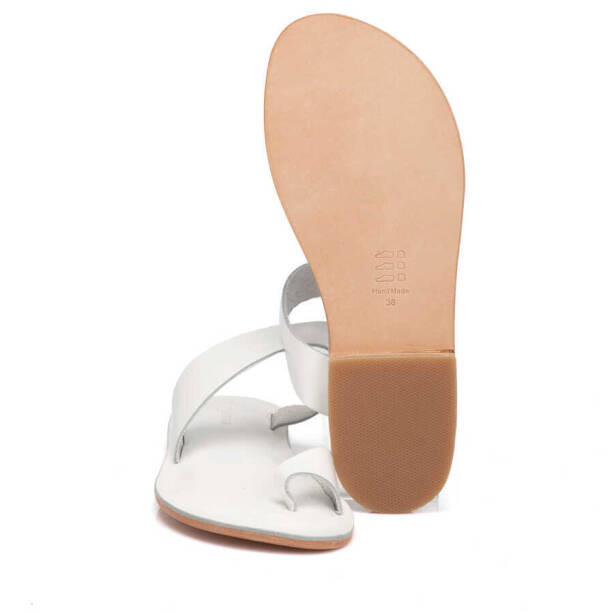 Beyaz Hakiki Deri Kadın Terlik - K24Y1TR67444-A26 - 4