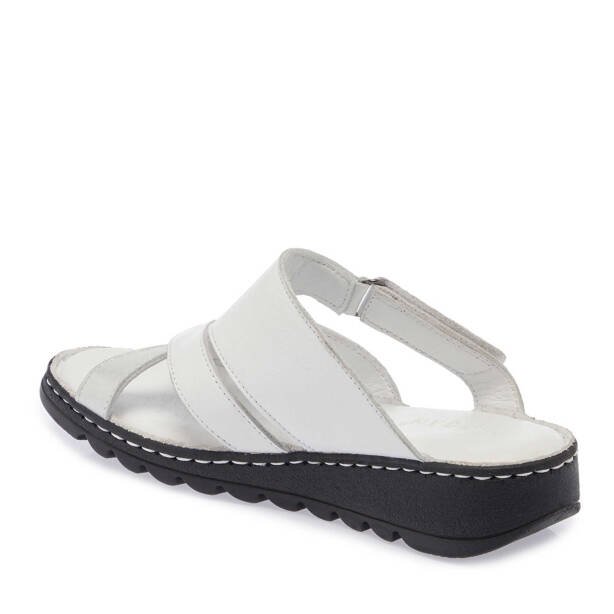 Beyaz Deri Kadın Terlik - K25Y1TR67836-A26 - Tergan