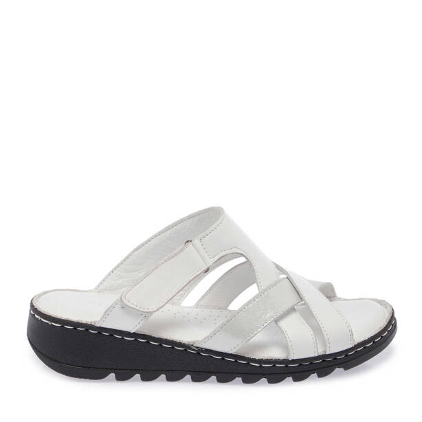 Beyaz Deri Kadın Terlik - K25Y1TR67836-A26 - Tergan