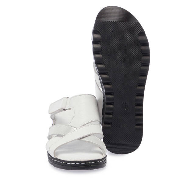 Beyaz Deri Kadın Terlik - K25Y1TR67836-A26 - Tergan