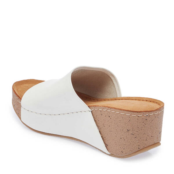 Beyaz Deri Kadın Terlik - K25Y1TR67998-A26 - 2