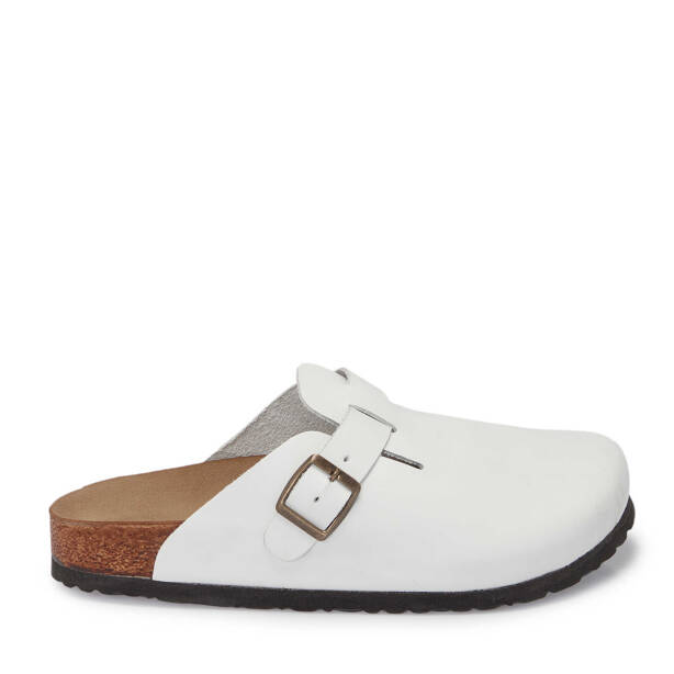 Beyaz Hakiki Deri Kadın Terlik - K25Y1TR68000-A26 