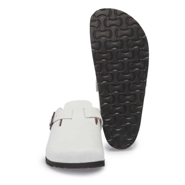 Beyaz Hakiki Deri Kadın Terlik - K25Y1TR68000-A26 - 4