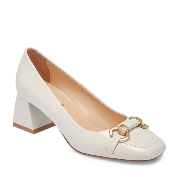 Beyaz Hakiki Deri Kadın Topuklu Ayakkabı - K25I1AY67798-U4S - 2