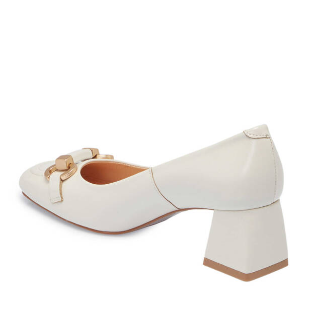 Beyaz Hakiki Deri Kadın Topuklu Ayakkabı - K25I1AY67798-U4S - 3