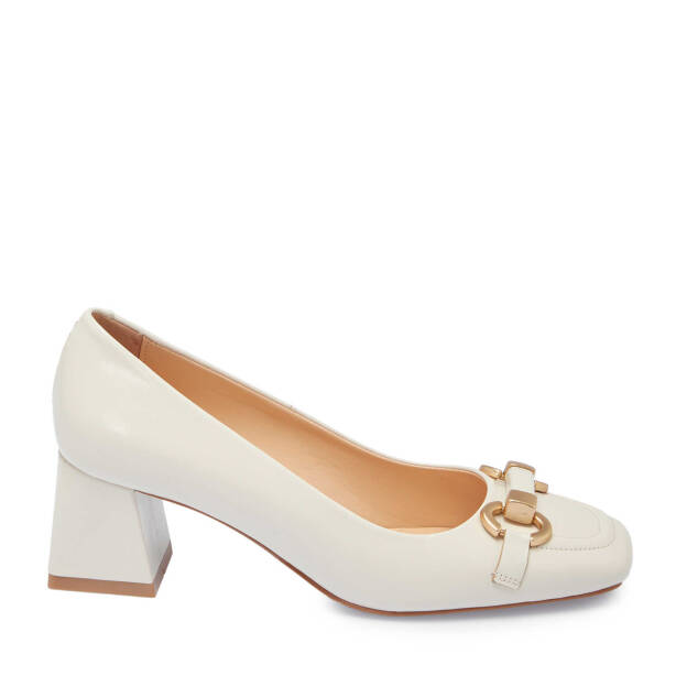 Beyaz Hakiki Deri Kadın Topuklu Ayakkabı - K25I1AY67798-U4S - 1