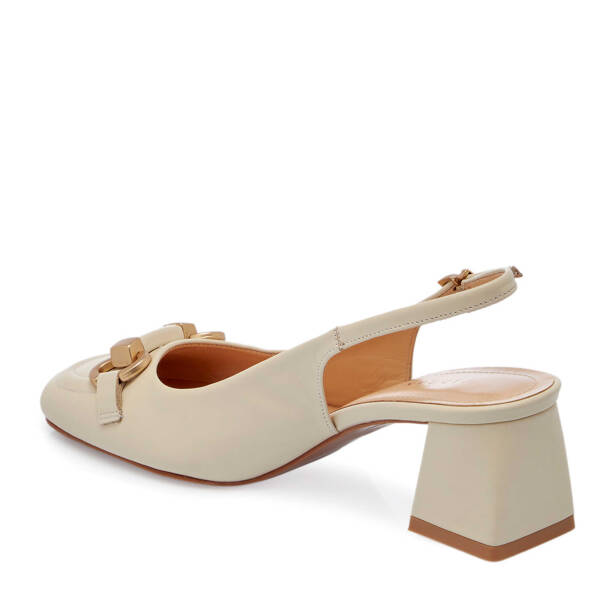 Beyaz Deri Kadın Topuklu Ayakkabı - K25Y1AY67802-N3O - Tergan