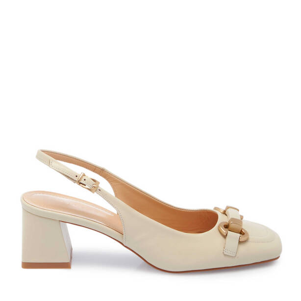 Beyaz Deri Kadın Topuklu Ayakkabı - K25Y1AY67802-N3O - Tergan