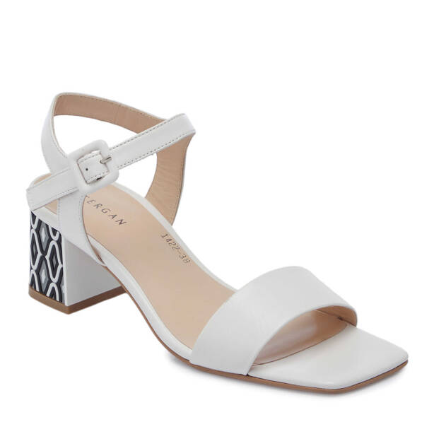 Beyaz Hakiki Deri Kadın Topuklu Ayakkabı - K25Y1AY68084-A26 - 2