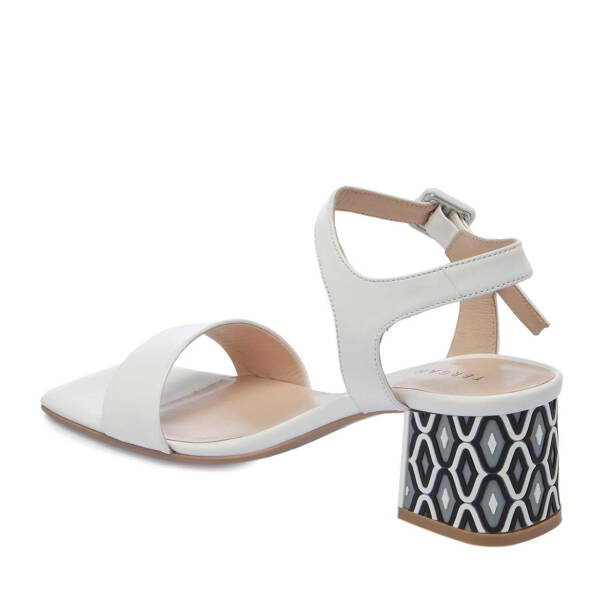 Beyaz Hakiki Deri Kadın Topuklu Ayakkabı - K25Y1AY68084-A26 - 3