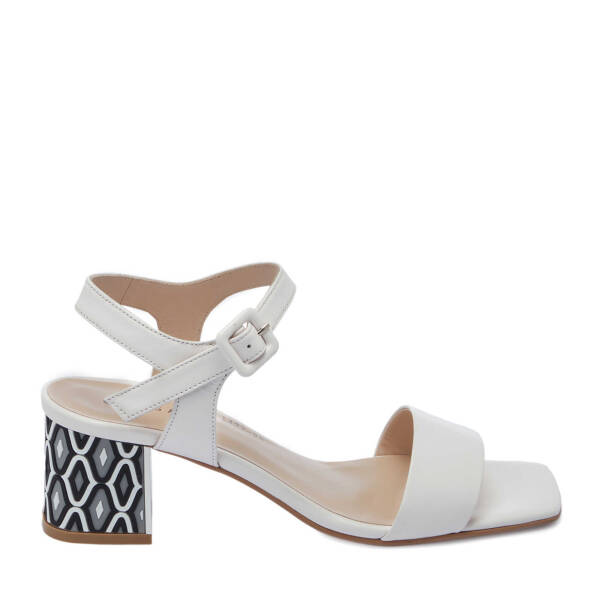 Beyaz Hakiki Deri Kadın Topuklu Ayakkabı - K25Y1AY68084-A26 - 1