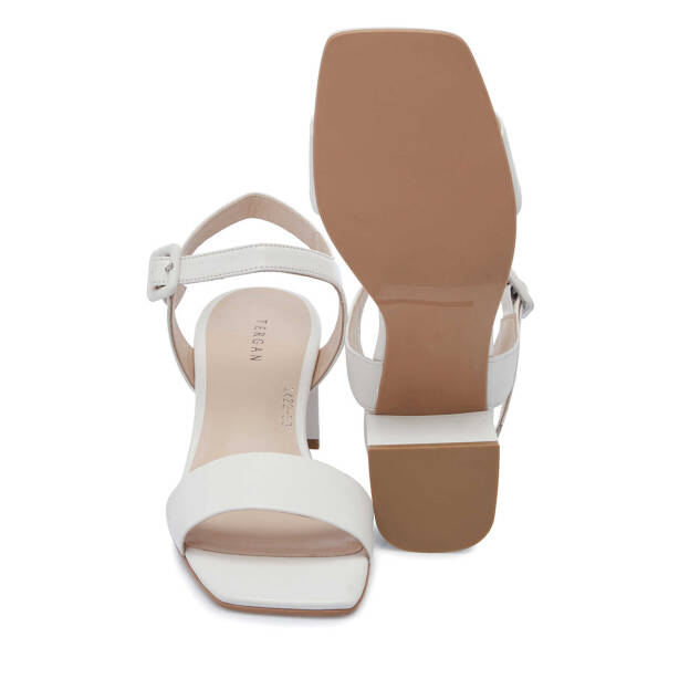 Beyaz Hakiki Deri Kadın Topuklu Ayakkabı - K25Y1AY68084-A26 - 4