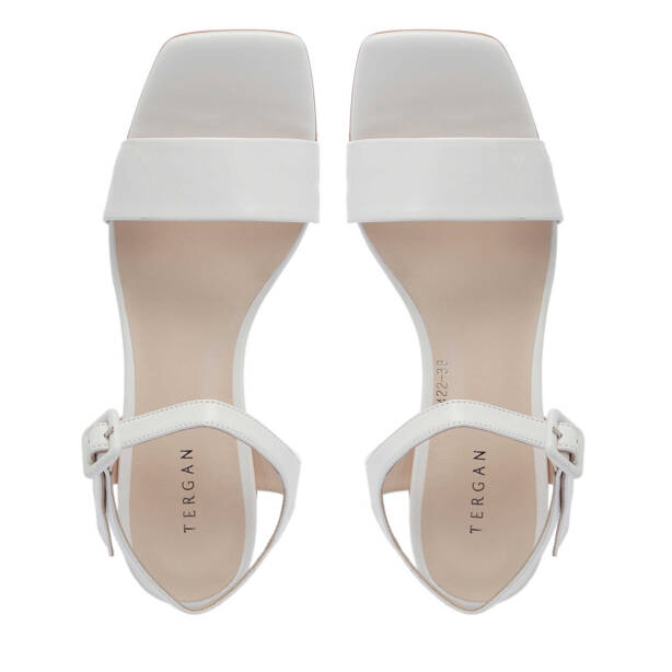 Beyaz Hakiki Deri Kadın Topuklu Ayakkabı - K25Y1AY68084-A26 - 5