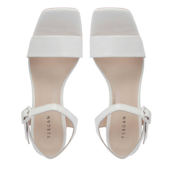 Beyaz Hakiki Deri Kadın Topuklu Ayakkabı - K25Y1AY68084-A26 - 5