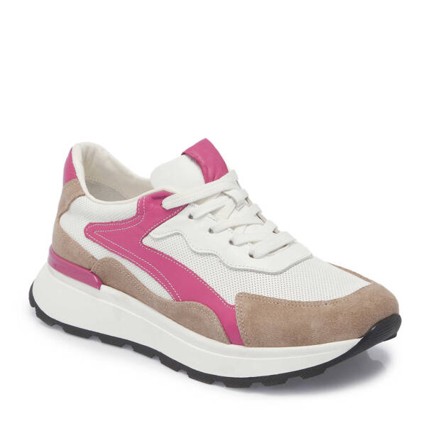 Beyaz Deri Tekstil Kadın Sneaker - K24I1AY67111-U1W - 2