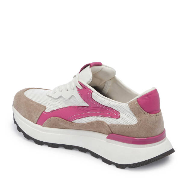 Beyaz Deri Tekstil Kadın Sneaker - K24I1AY67111-U1W - 3