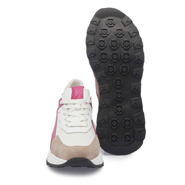 Beyaz Deri Tekstil Kadın Sneaker - K24I1AY67111-U1W - 4