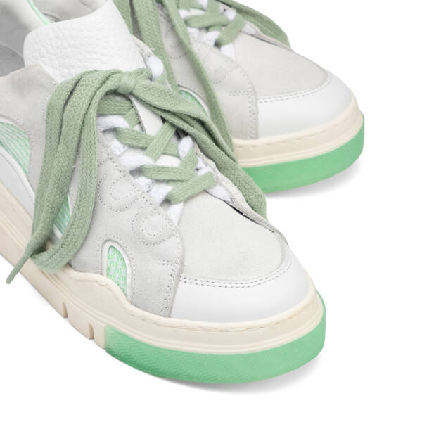 Beyaz Deri-Tekstil Kadın Sneaker - K25I1AY67898-A26 - 3