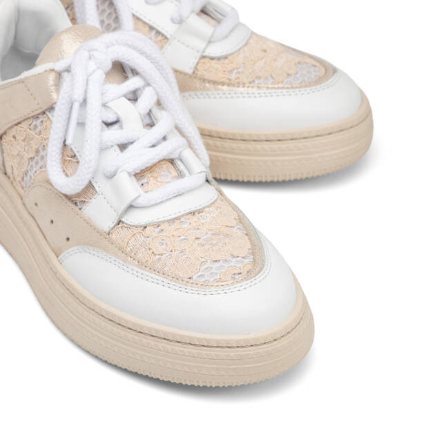 Beyaz Deri-Tekstil Kadın Sneaker - K25I1AY67901-A26 - 3