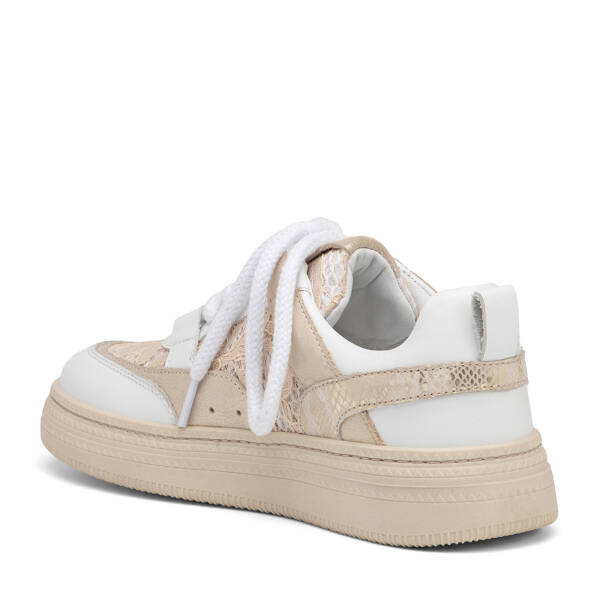 Beyaz Deri-Tekstil Kadın Sneaker - K25I1AY67901-A26 - 4